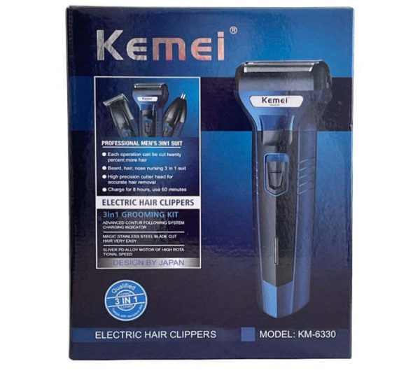 Kemei KM-6330, a versatile 3-in-1 rechargeable shaving machine