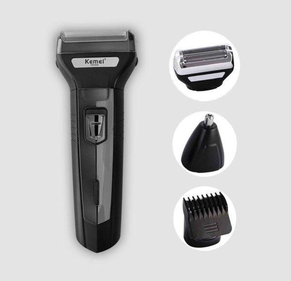 Kemei KM-6330, a versatile 3-in-1 rechargeable shaving machine