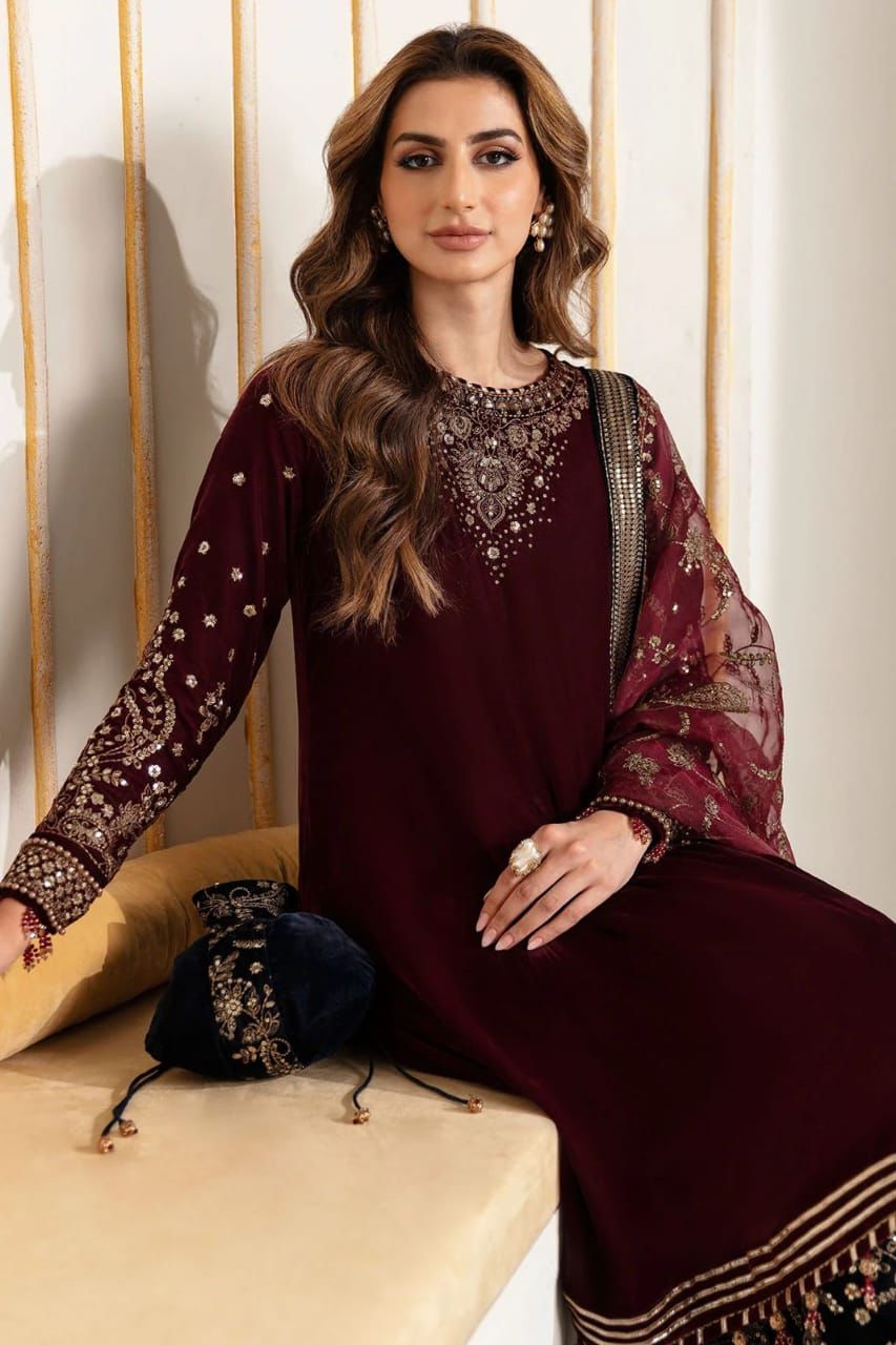 JAZMIN – Luxury 3 Pc Winter Velvet Suit