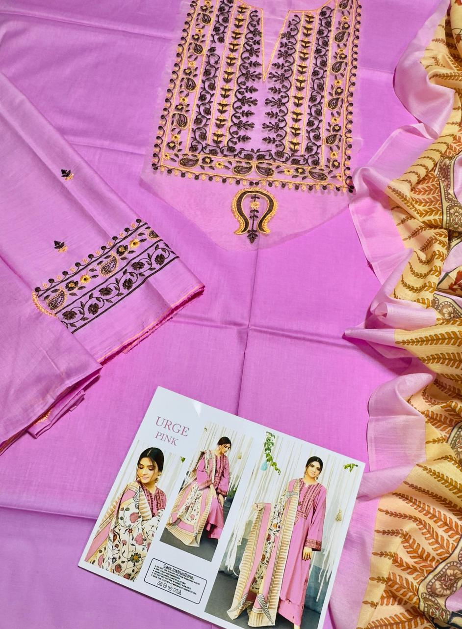 URGE – Elegant 3 Pc Embroidered Lawn Suit