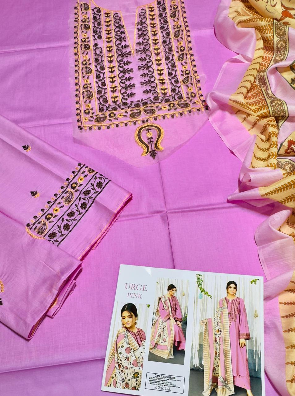 URGE – Elegant 3 Pc Embroidered Lawn Suit