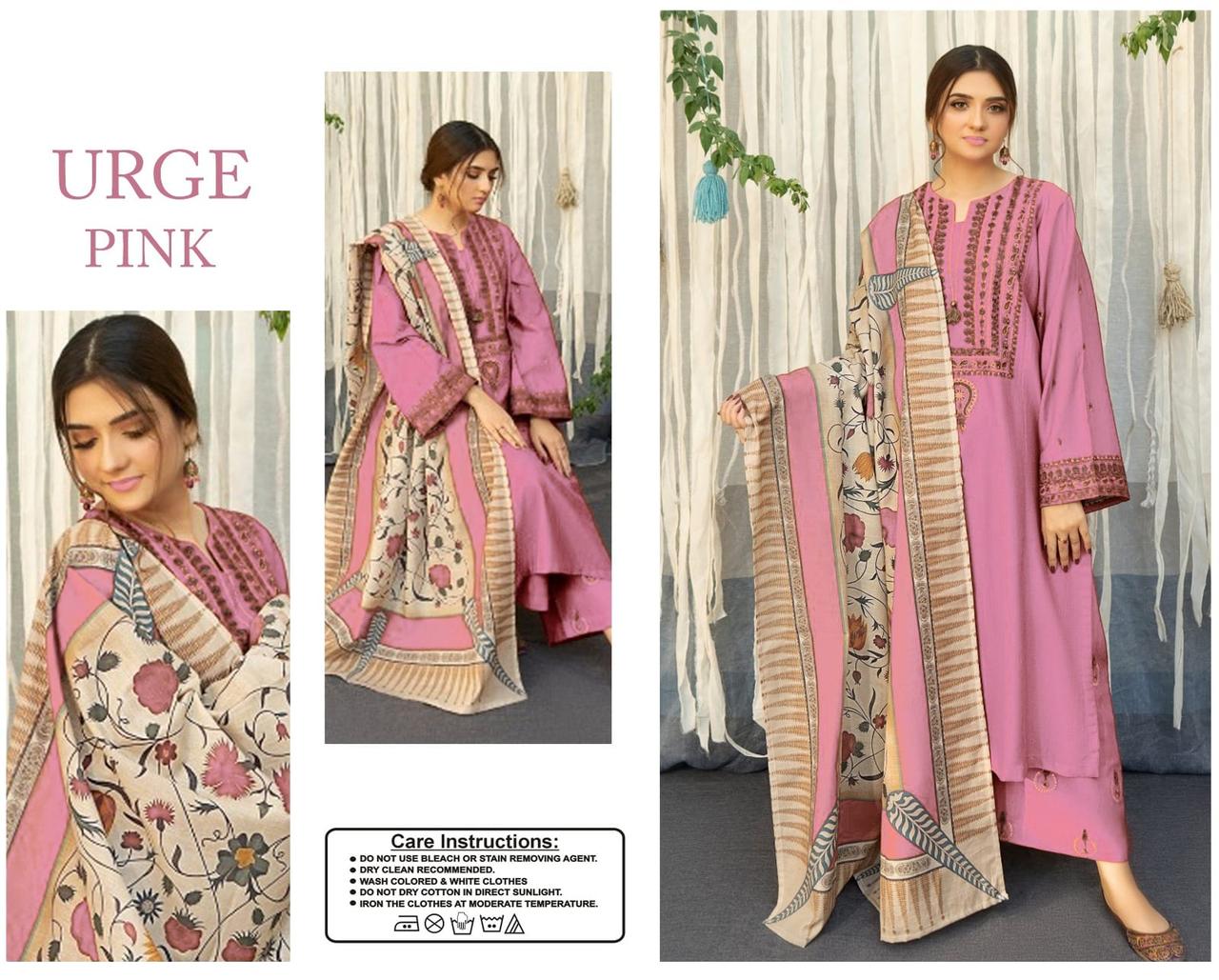 URGE – Elegant 3 Pc Embroidered Lawn Suit