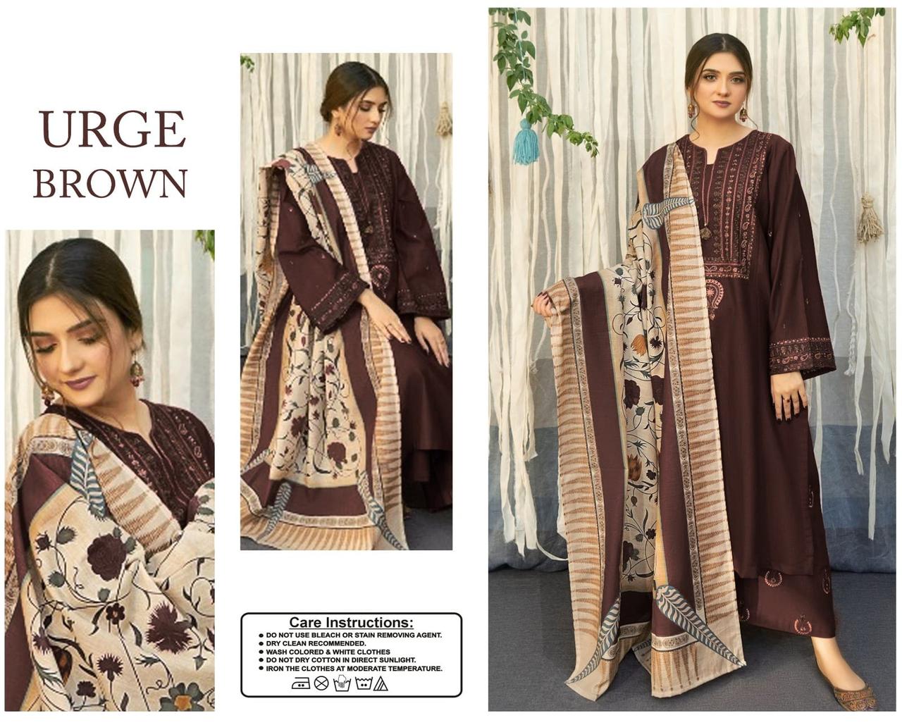 URGE – Elegant 3 Pc Embroidered Lawn Suit