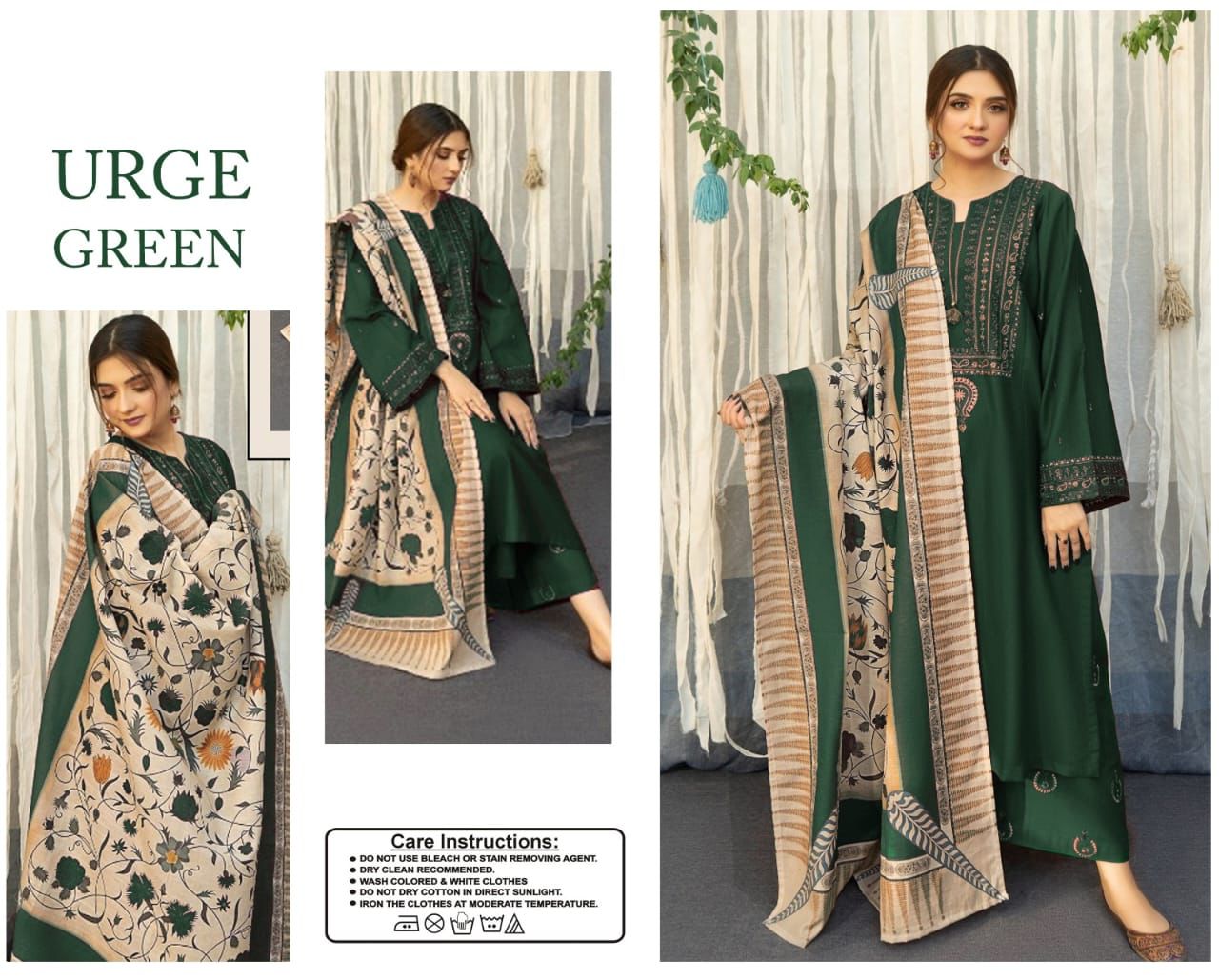 URGE – Elegant 3 Pc Embroidered Lawn Suit