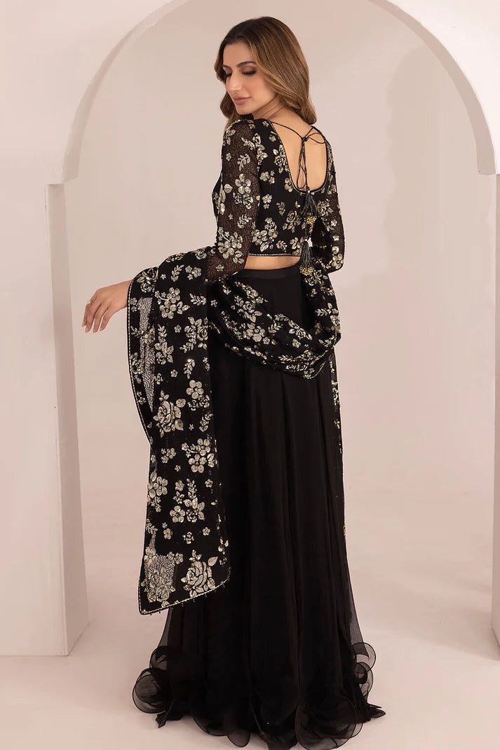 JAZMIN – Premium Embroidered Chiffon Saree Set