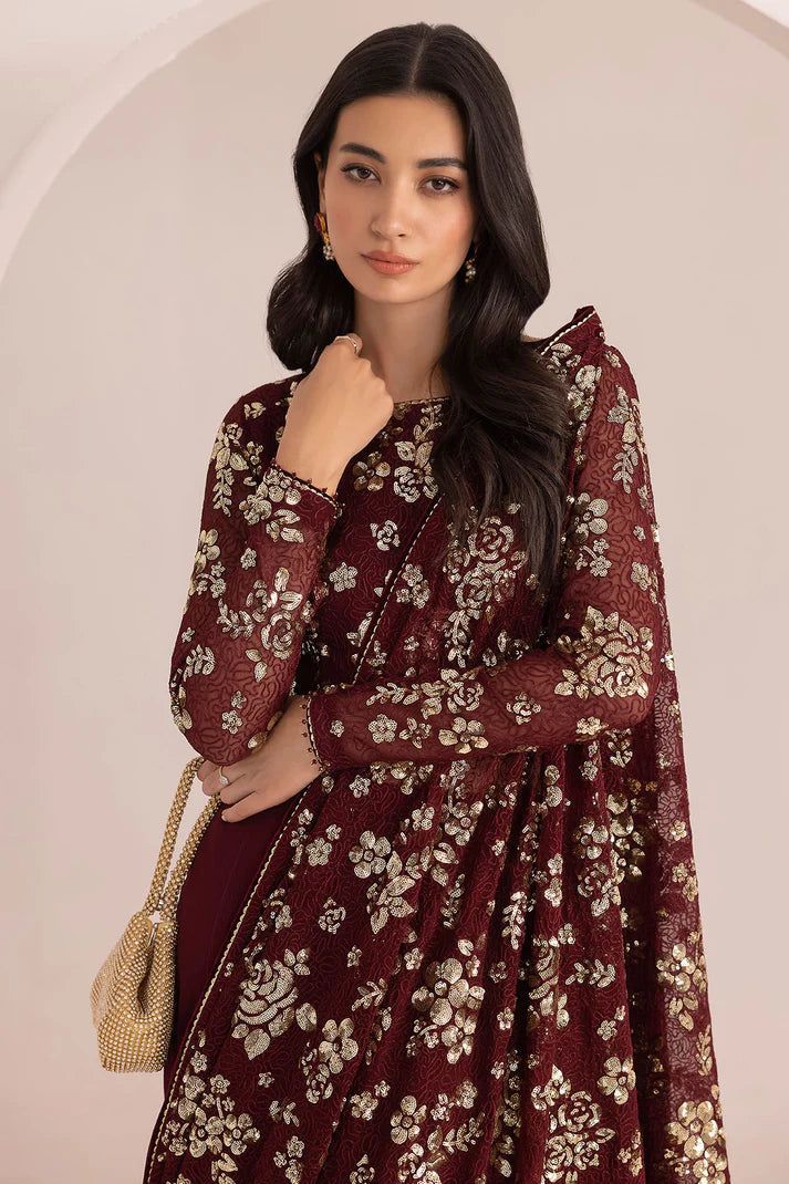 JAZMIN – Premium Embroidered Chiffon Saree Set