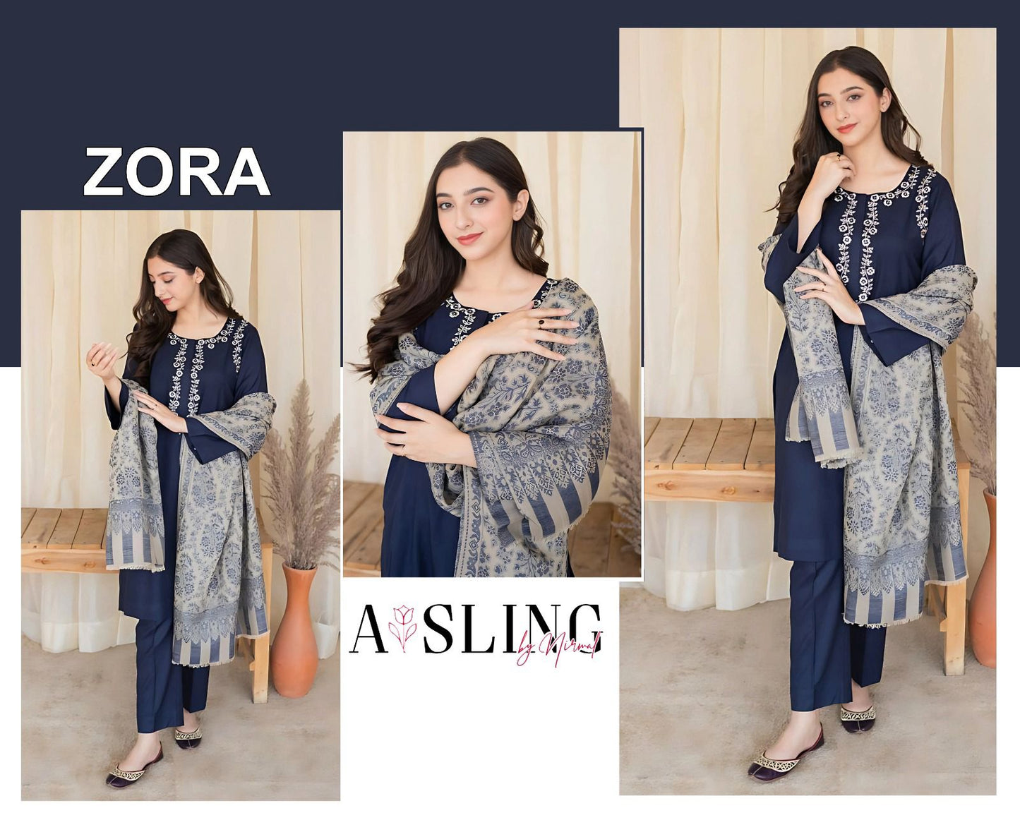 AISLING – Elegant 3-Piece Embroidered Lawn Suit