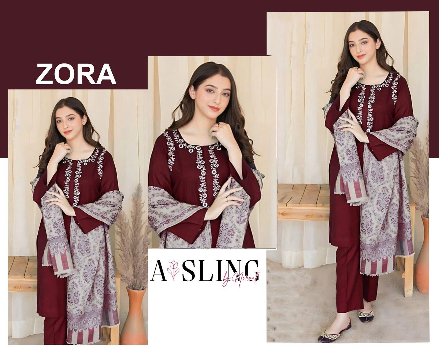 AISLING – Elegant 3-Piece Embroidered Lawn Suit