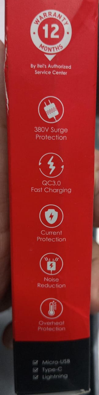 Itel 18W QC3.0 Fast Charge Adapter with Micro USB Cable