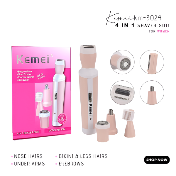 Kemei 4-in-1 Rechargeable Hair Remover