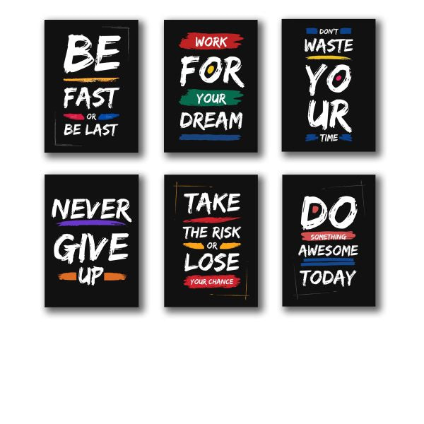 Pack of 6 Motivational Wooden Frames
