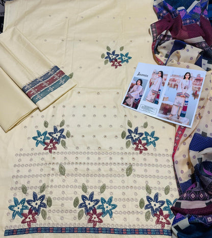 JAZMIN – Elegant 3 Pc Premium Lawn Suit