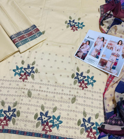 JAZMIN – Elegant 3 Pc Premium Lawn Suit