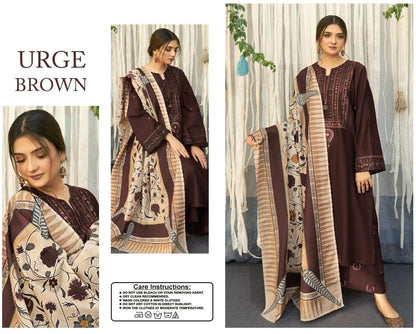 URGE – Elegant 3 Pc Embroidered Lawn Suit
