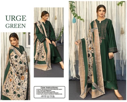 URGE – Elegant 3 Pc Embroidered Lawn Suit