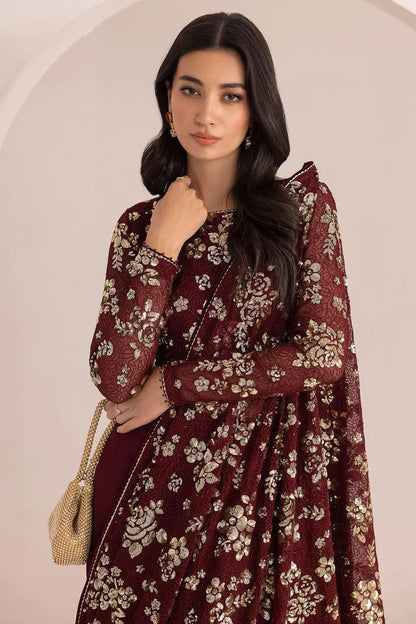 JAZMIN – Premium Embroidered Chiffon Saree Set