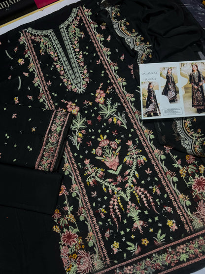 QALAMKAR – Premium 3-Piece Embroidered Lawn Suit