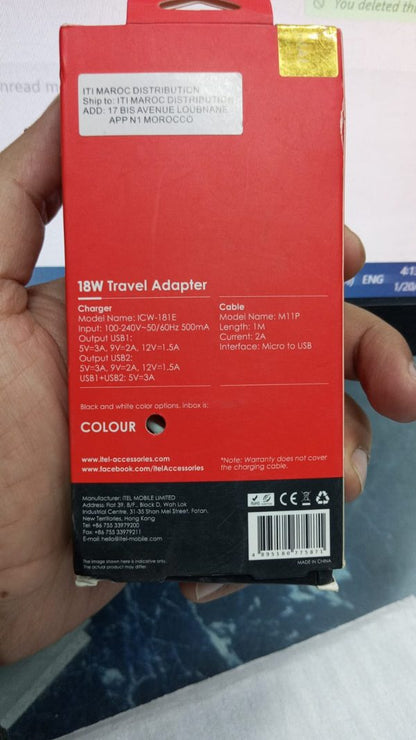 Itel 18W QC3.0 Fast Charge Adapter with Micro USB Cable