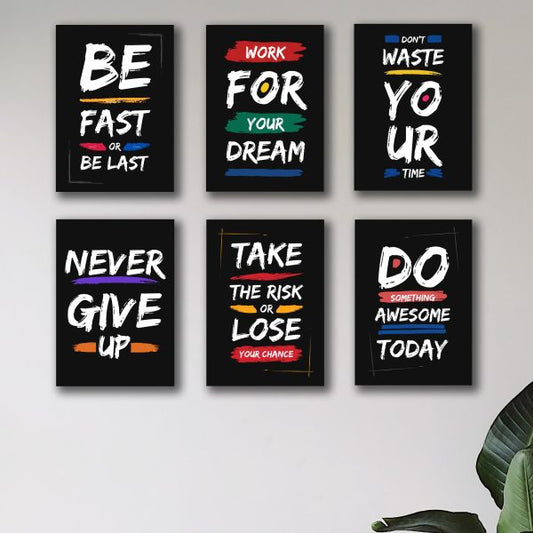 Pack of 6 Motivational Wooden Frames