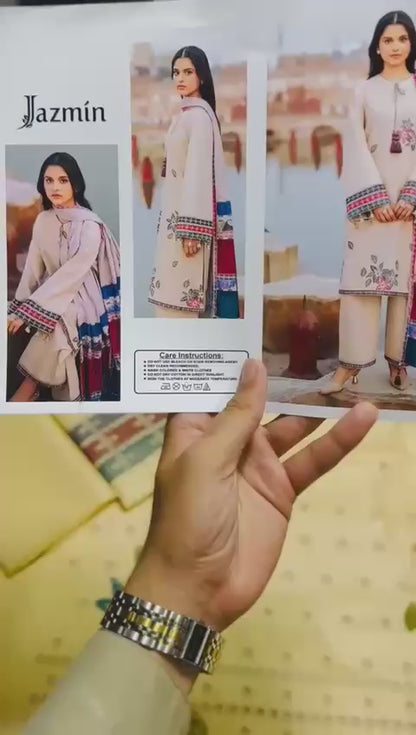 JAZMIN – Elegant 3 Pc Premium Lawn Suit