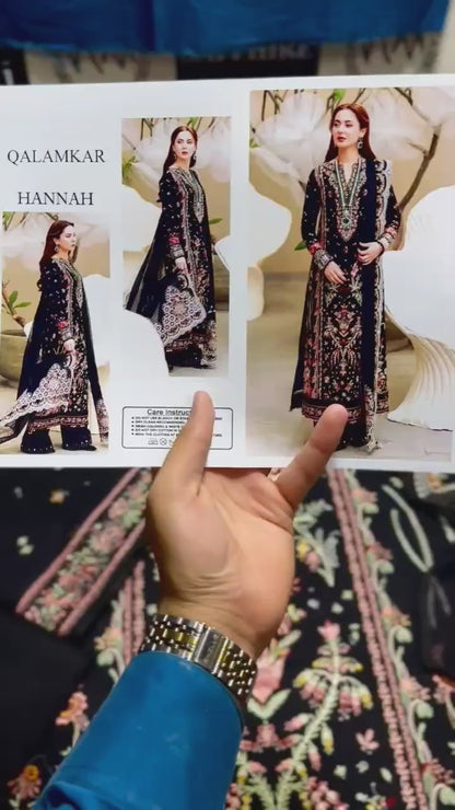 QALAMKAR – Premium 3-Piece Embroidered Lawn Suit