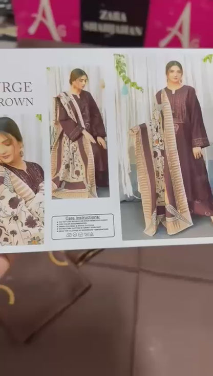 URGE – Elegant 3 Pc Embroidered Lawn Suit