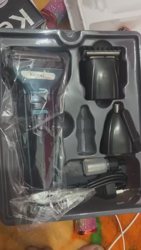 Kemei KM-6330, a versatile 3-in-1 rechargeable shaving machine
