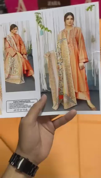 URGE – Elegant 3 Pc Embroidered Lawn Suit
