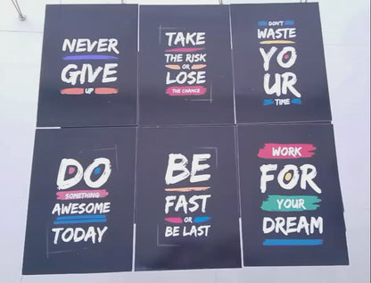Pack of 6 Motivational Wooden Frames